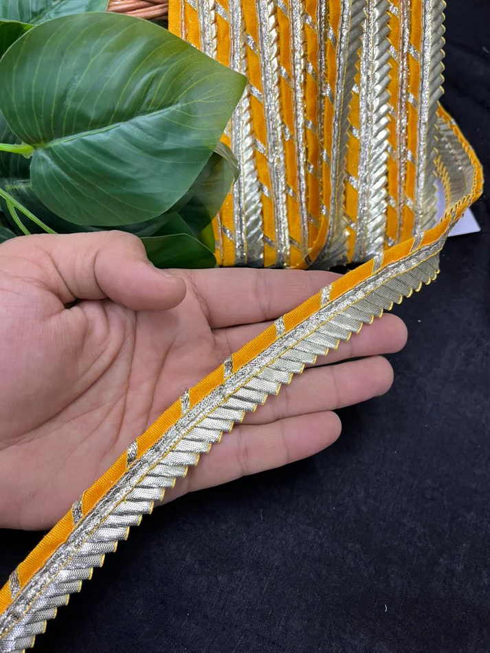 Traditional Rajasthani Gota Lace - Yellow